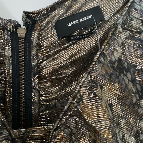 Isabel Marant Paralyn Ruched Metallic Dress - Picture 4 of 8
